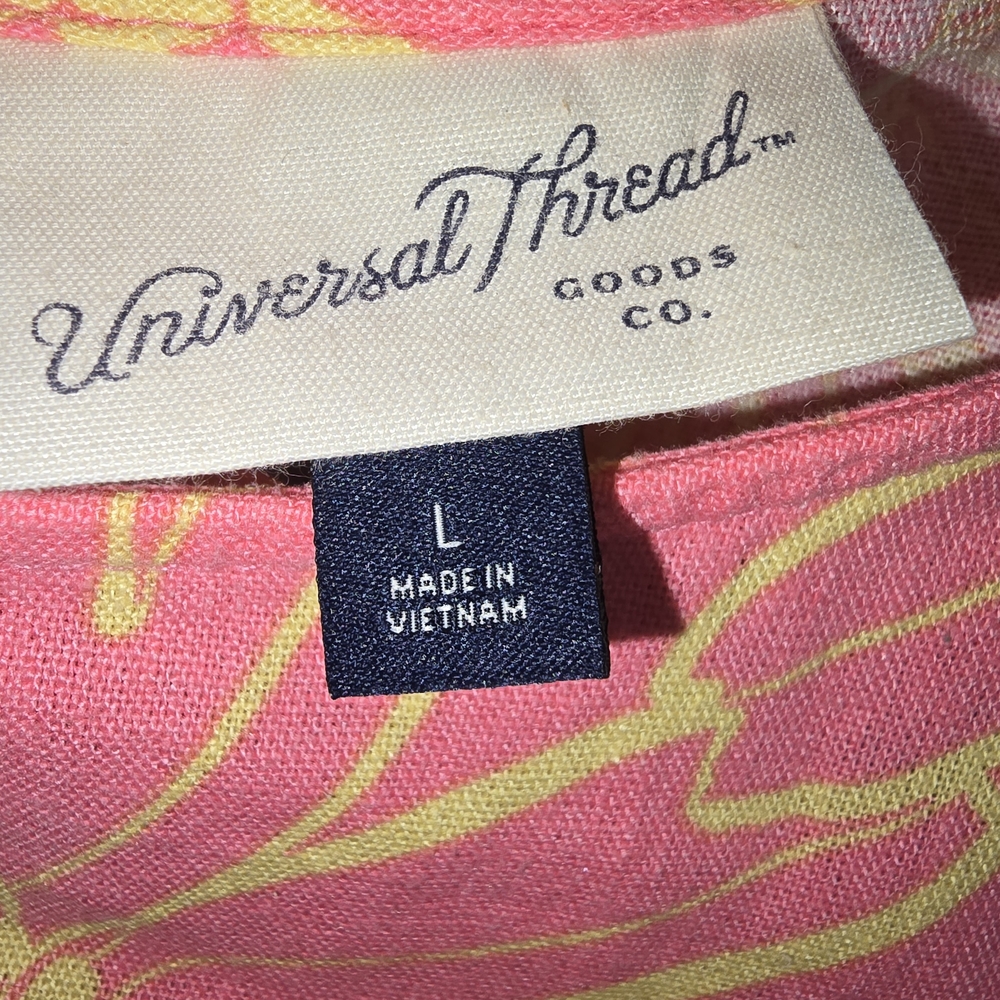 Universal Thread Pink And Yellow Patterned Dress - image 6